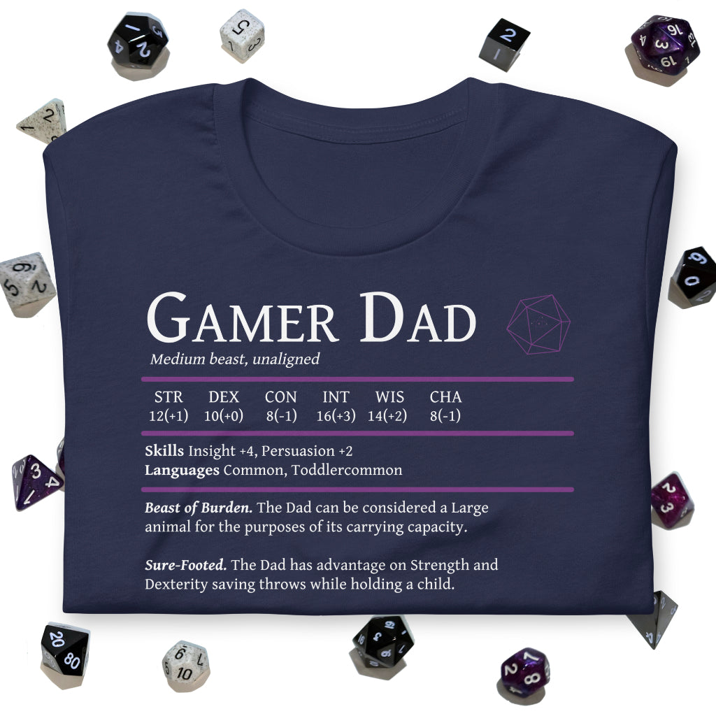 Gamer Dad - Beast Stats T-shirt