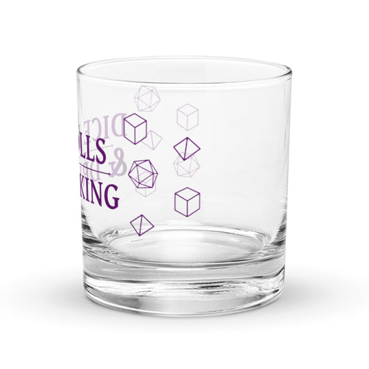 Dice Rolls & Drinking - 10.5 oz Lowball Glass
