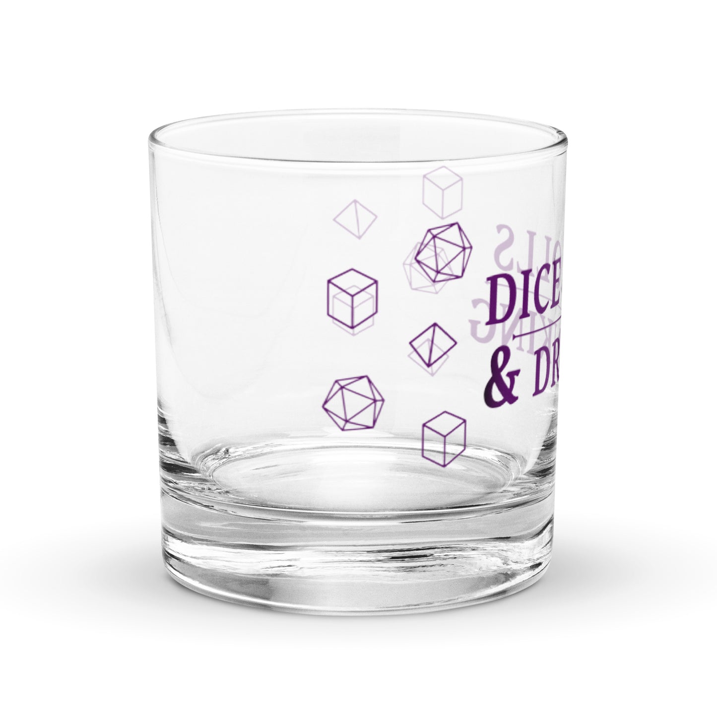 Dice Rolls & Drinking - 10.5 oz Lowball Glass