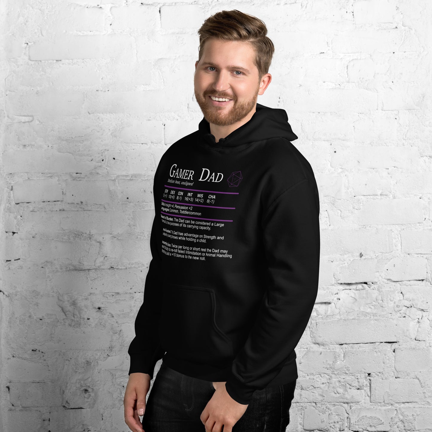 Gamer Dad Beast Stats Hoodie