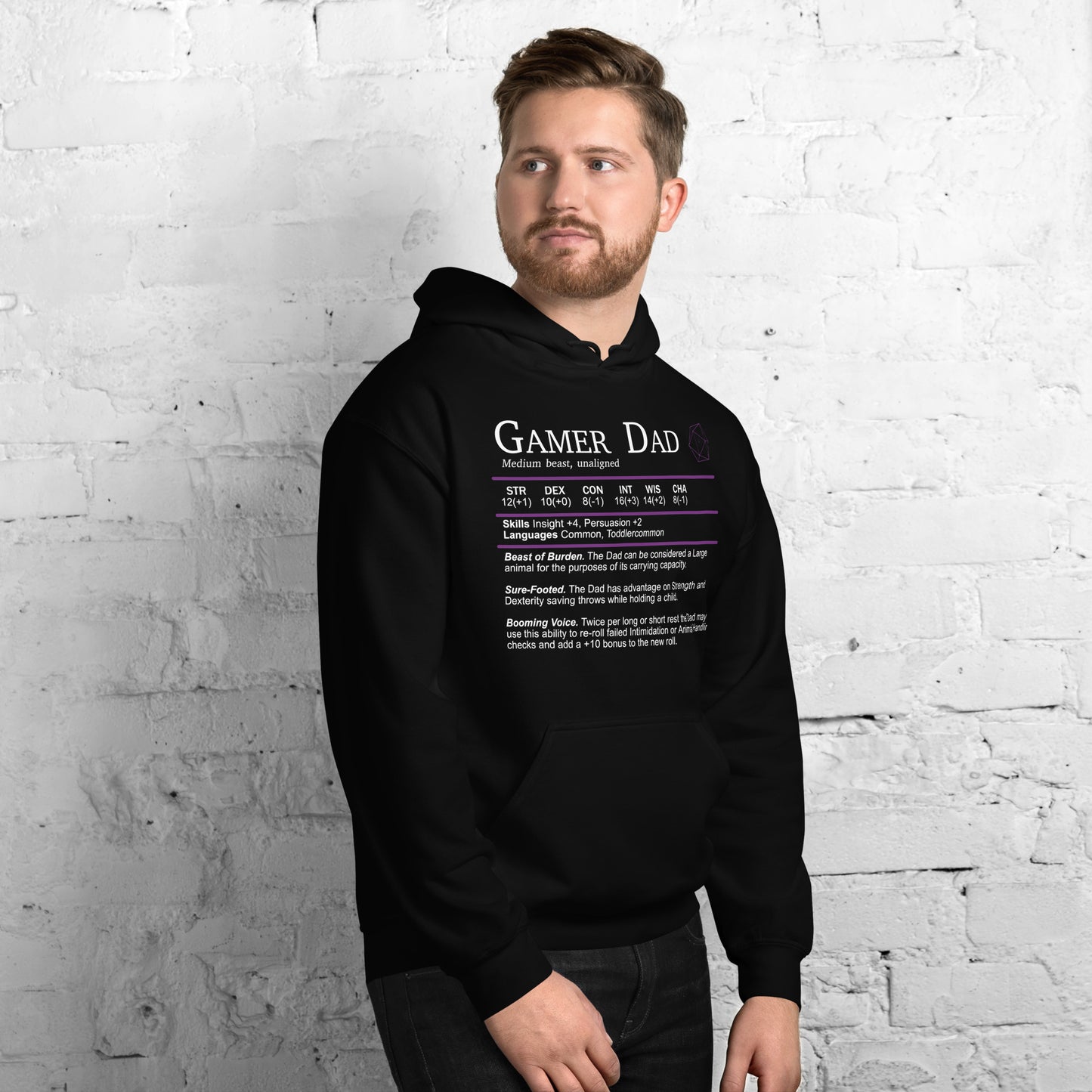 Gamer Dad Beast Stats Hoodie