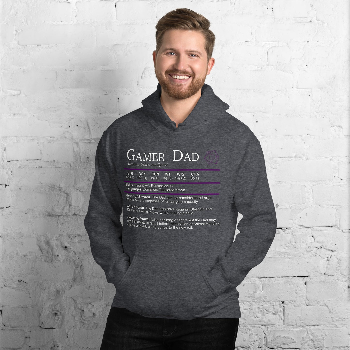 Gamer Dad Beast Stats Hoodie