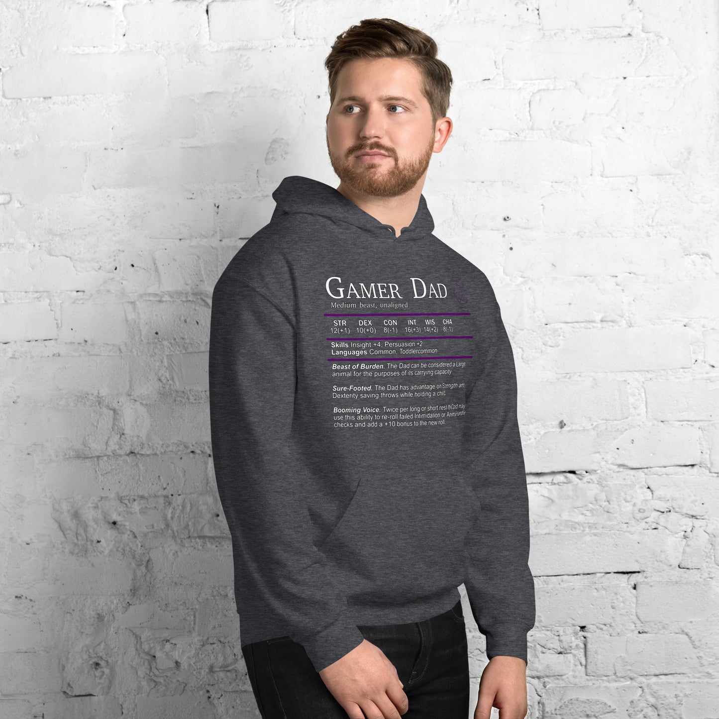 Gamer Dad Beast Stats Hoodie