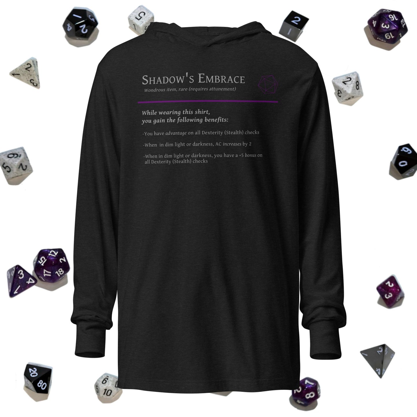 Shadow's Embrace - Hooded Long-sleeve Enchanted Tee