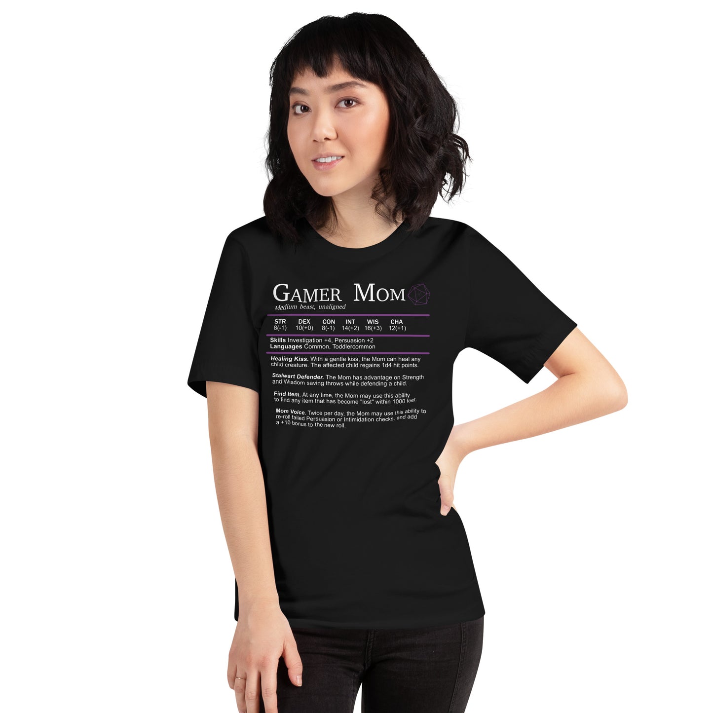 Gamer Mom Stat Sheet - Funny RPG T-shirt
