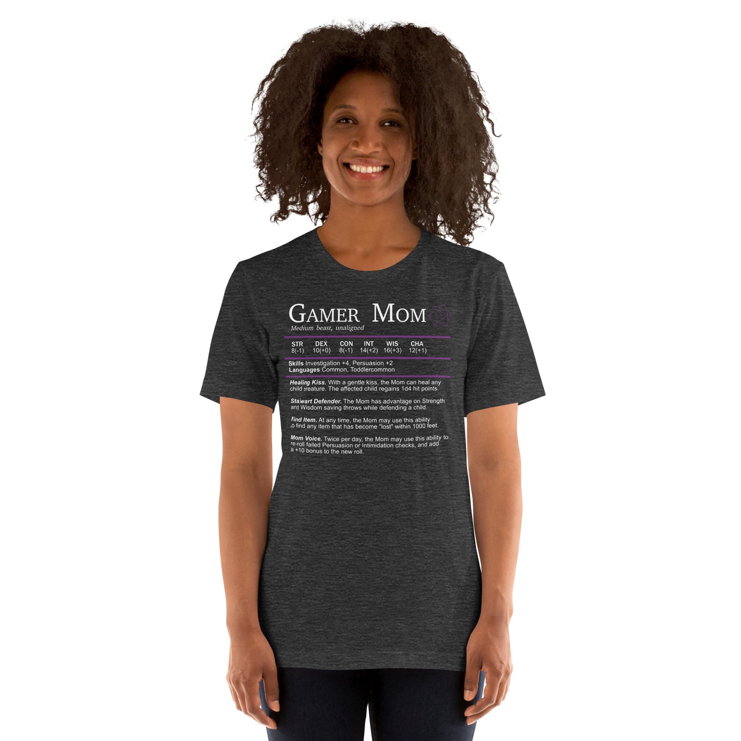 Gamer Mom Stat Sheet - Funny RPG T-shirt