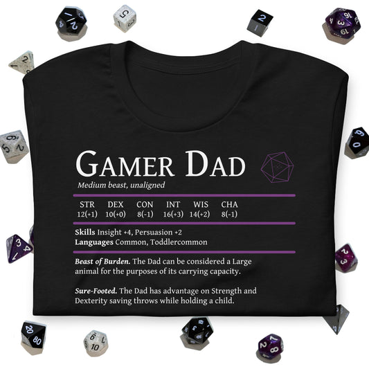 Gamer Dad - Beast Stats T-shirt