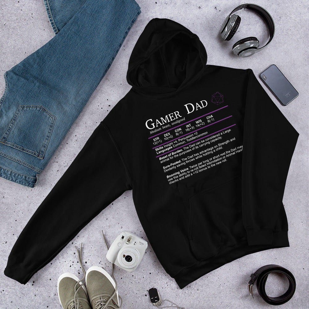 Gamer Dad Beast Stats Hoodie