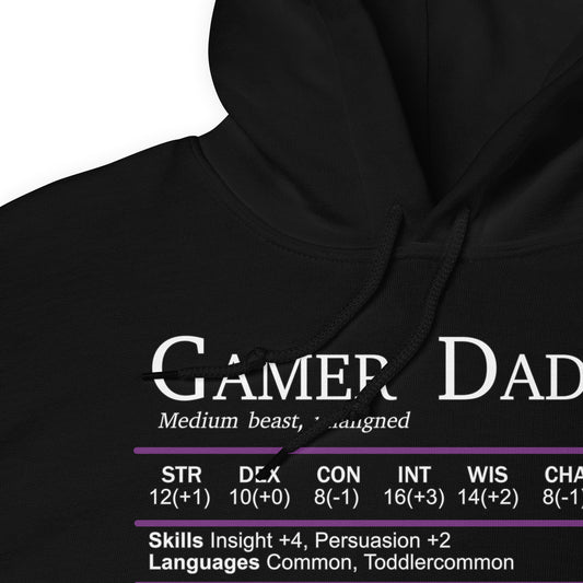Gamer Dad Beast Stats Hoodie
