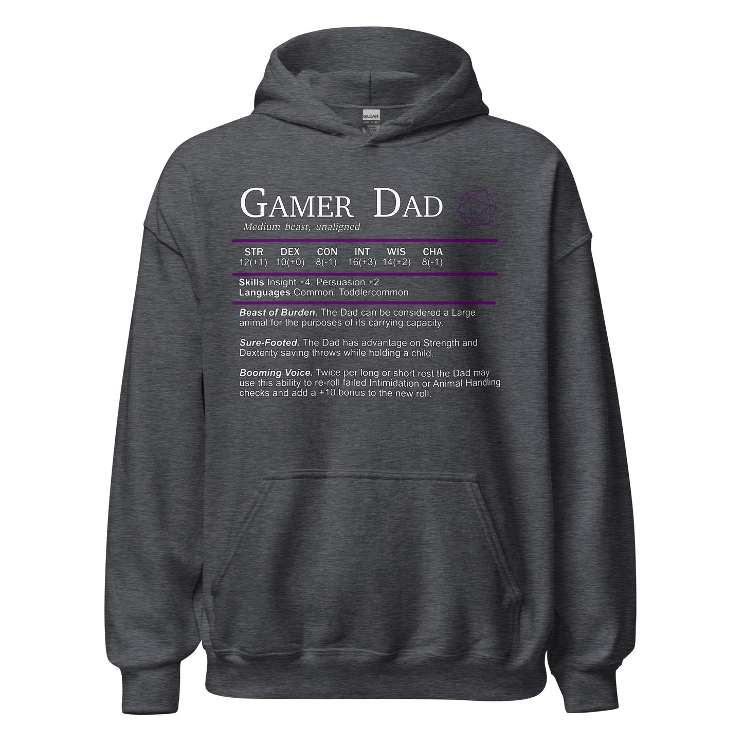 Gamer Dad Beast Stats Hoodie