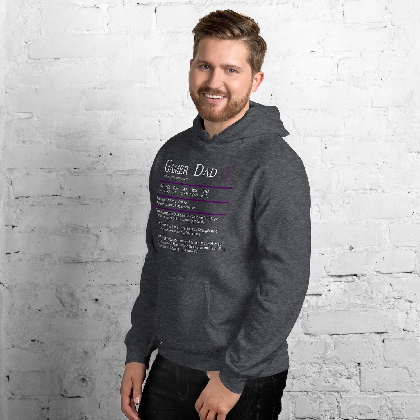 Gamer Dad Beast Stats Hoodie