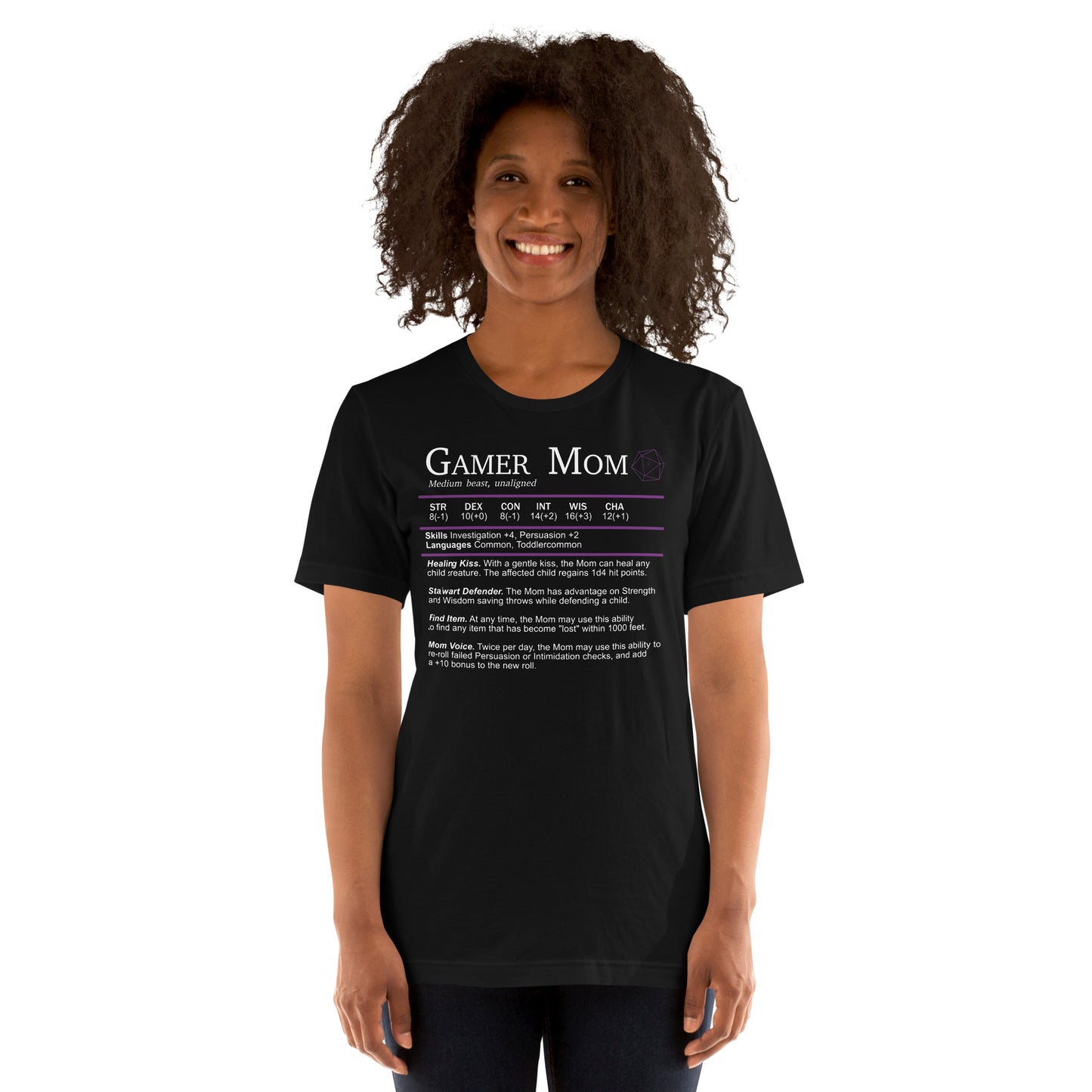 Gamer Mom Stat Sheet - Funny RPG T-shirt