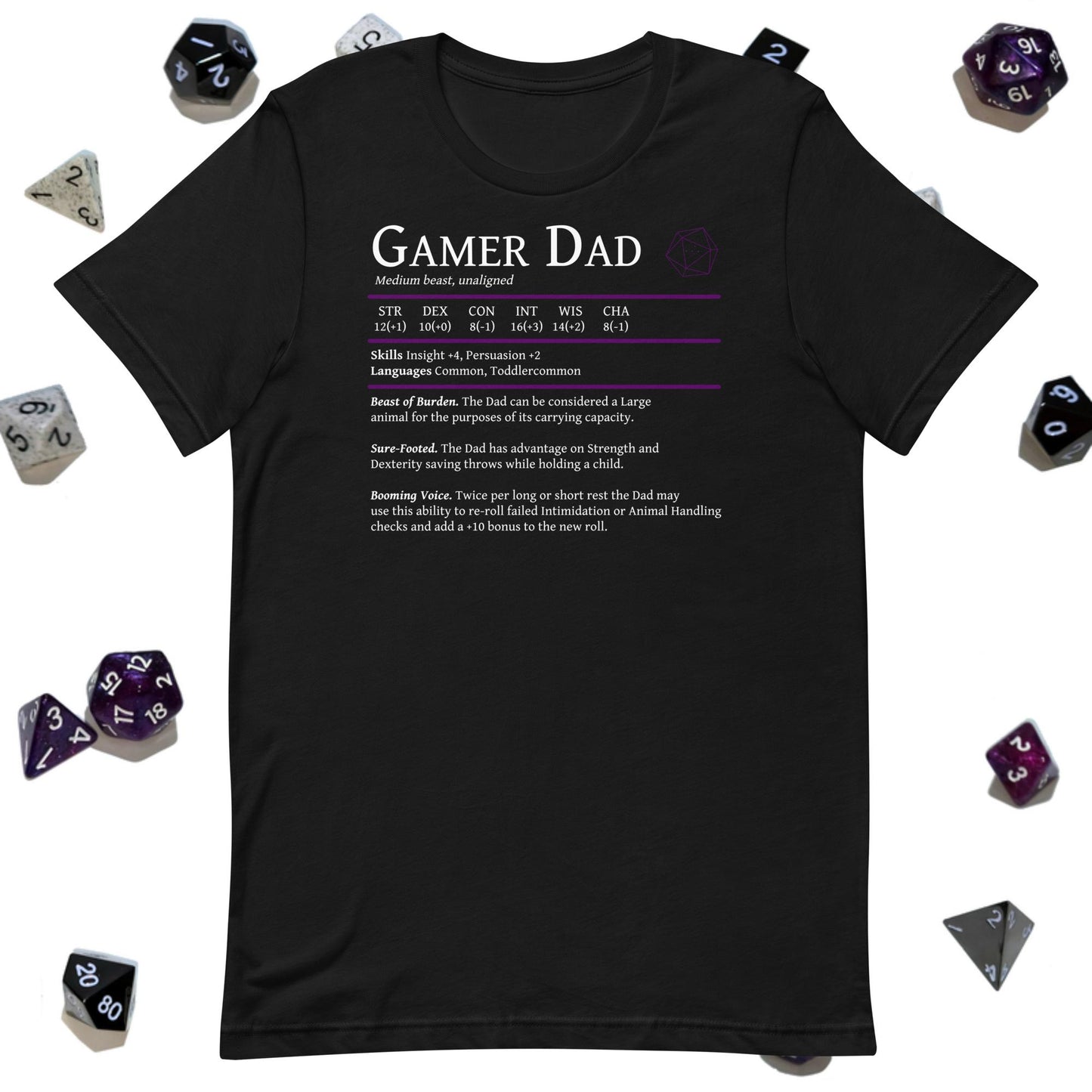 Gamer Dad - Beast Stats T-shirt