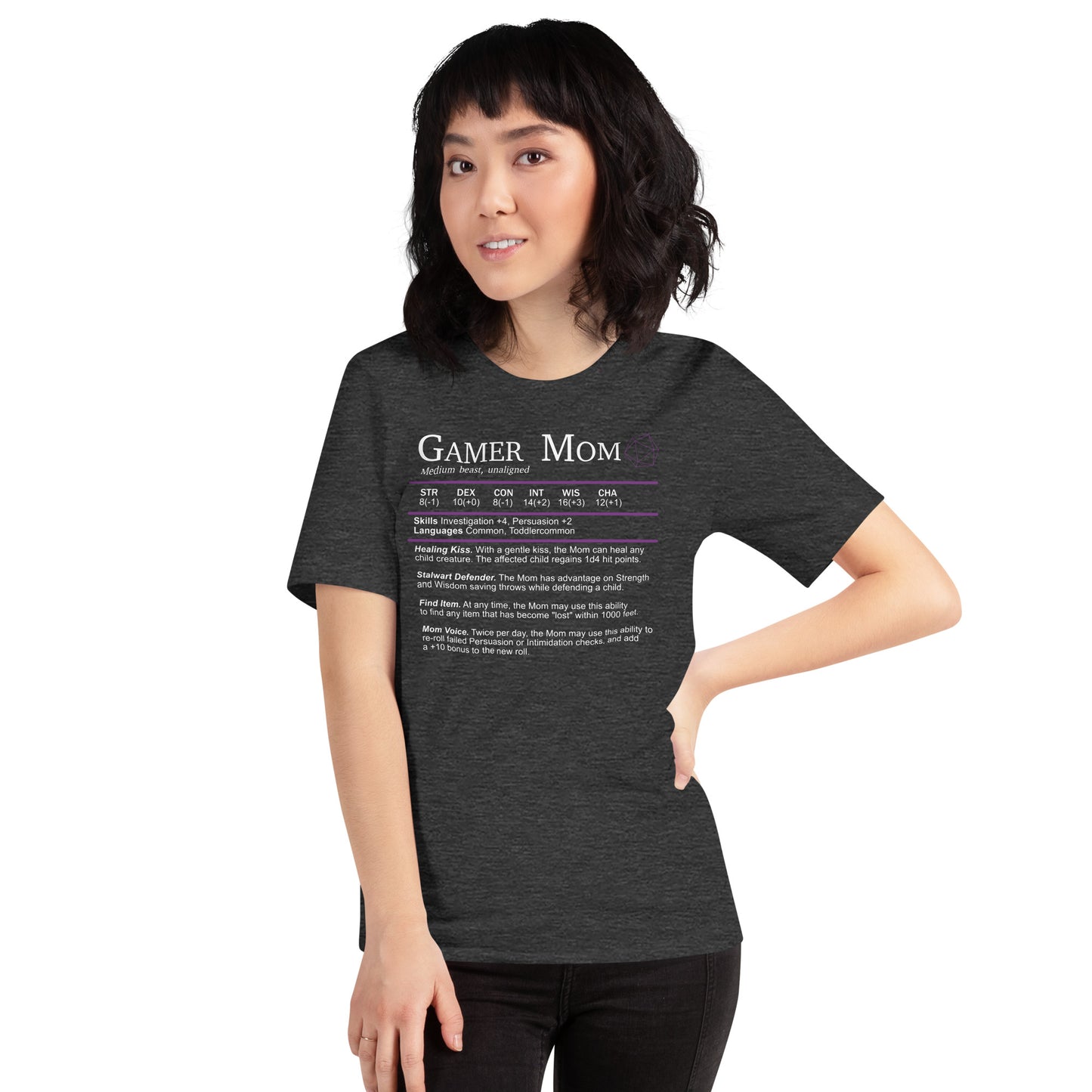 Gamer Mom Stat Sheet - Funny RPG T-shirt